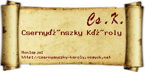Csernyánszky Károly névjegykártya
