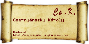 Csernyánszky Károly névjegykártya