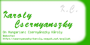 karoly csernyanszky business card