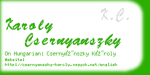 karoly csernyanszky business card